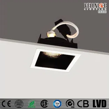 60mm Cutout Pan And Tilt Square Recessed Ceiling Light