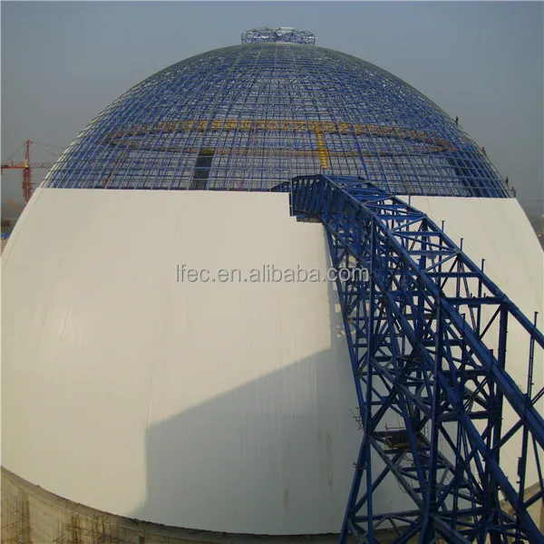 prefabricated steel structure space frame for dome coal storage