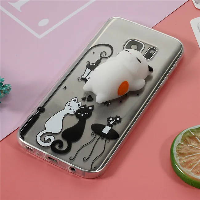 Finger Pinch Squishy 3d Silicone Squishy Cat Tpu Protect Phone Case For