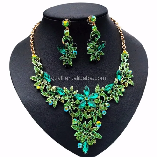 Effervescence Necklace Set ~ Emerald Green : LILIEN CZECH, authentic Czech  rhinestone jewelry