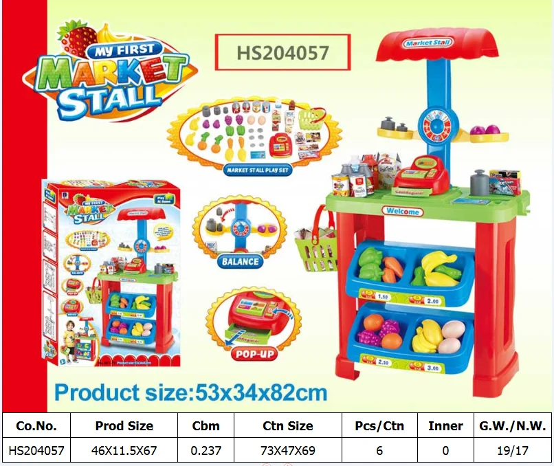 HS204057, Huwsin Toys, Market stall  set, Pretend play toy