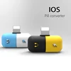 Newest capsule mini adapter dual 8 pin charging audio converter adapter