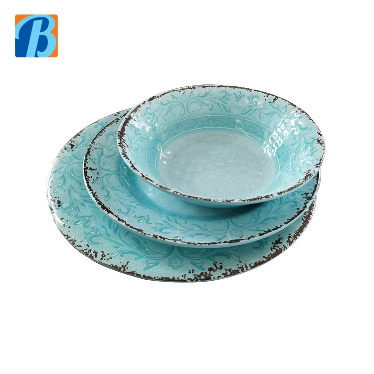 Factory Supply Customized Plastic Plates Home Goods Melamine Dinnerware
