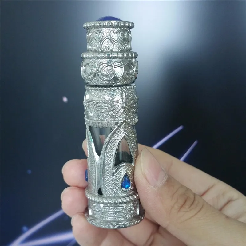 Decorative Attar Kuwait Glass Rod And Alloy Coating Perfume Bottle