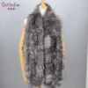 Knit Fox Fur Scarf Soft Plush Fur Scarf Real Winter Long Hair Both sides with Fox Fur Drop ship