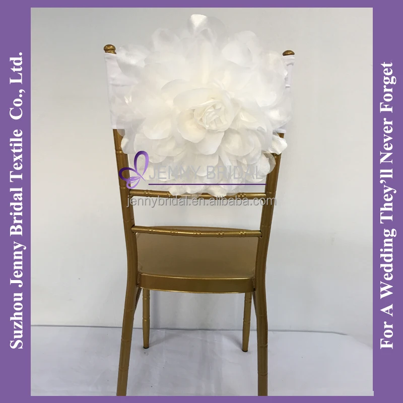 C418a White Organza Party Decoration Wedding Chair Cover Taffeta
