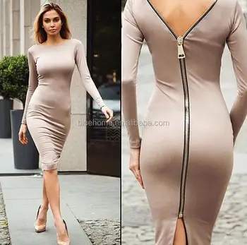 midi dress long sleeve bodycon