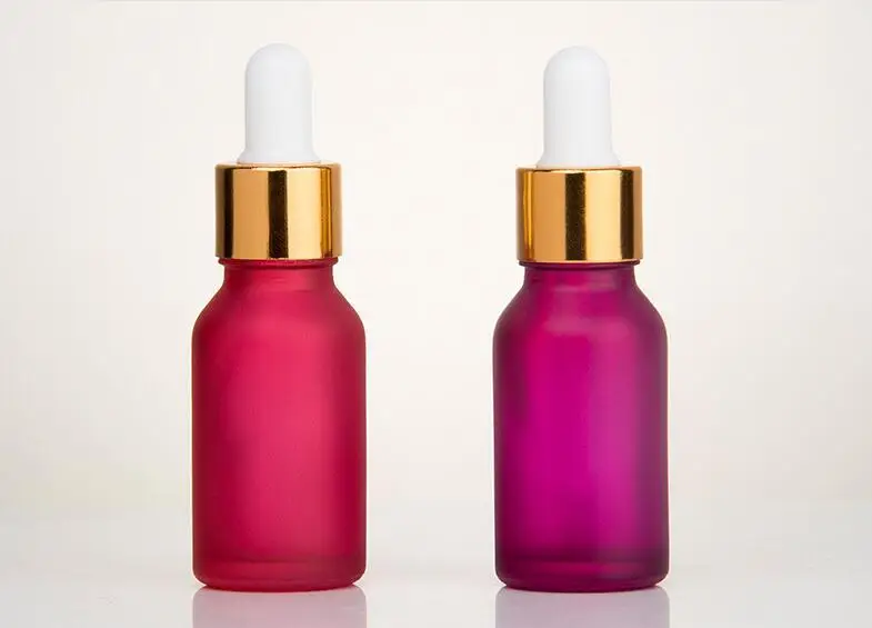 15ml colorful glass matt finish essential oil perfume dropper bottle
