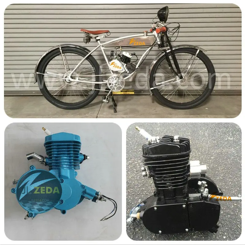 Kick Starting Road Bike Using Cheap Gas Powered 2 Stroke Bicycle Engine