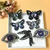 factory price high quality handmade crystal beaded butterfly rhinestone eyes patch
