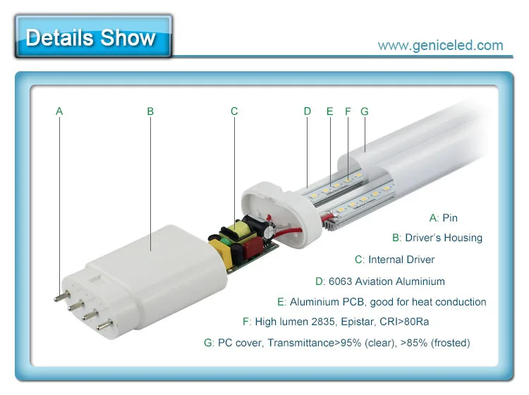 21inch 4 Pin Pll Led 2g11 Ce Rohs 18w 2g11 Led Tube ... sconce lamp wiring diagram 