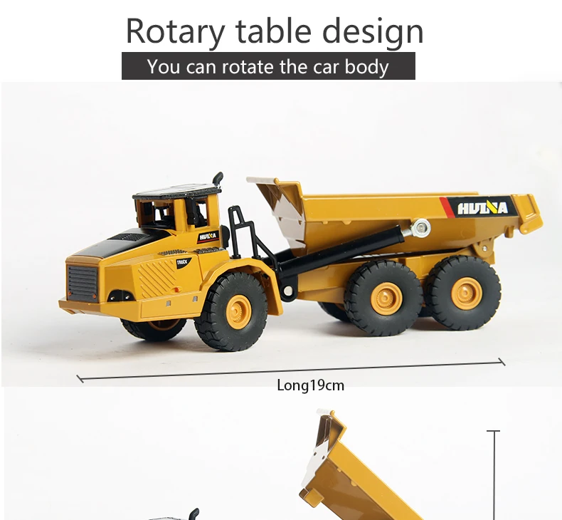 TongLi toy 1/50 Huina 1712 diecast model alloy truck car professional enginering construction model vehicle dump truck
