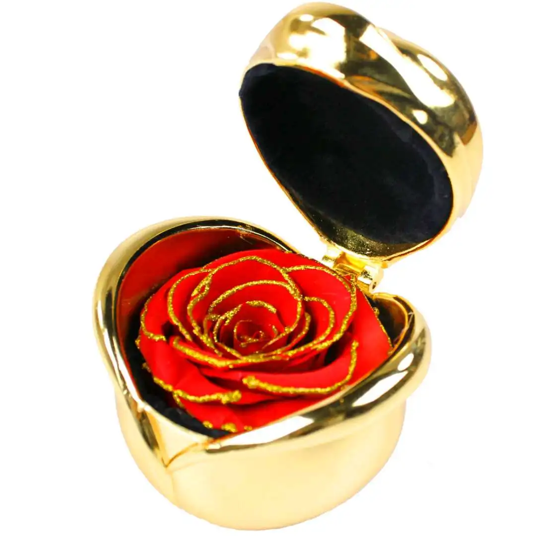 Ring Jewelry Box Preserved Eternal Red Rose Handmade Best Multi Colors ...