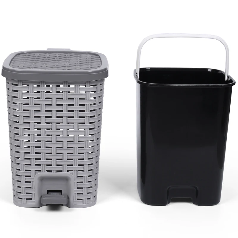 5l 12l Rattan Eco Friendly Round Barrel Wicker Trash Can Foot Pedal Waste Bins Yellow 12l Trash Recycling Home Kitchen Brigs Com