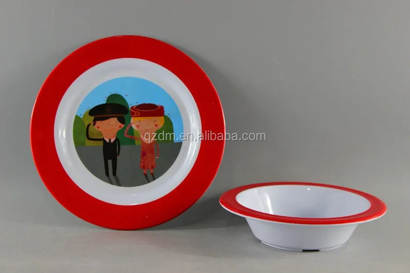 White Box Package Melamine Dinner Plate And Cereal Bowl