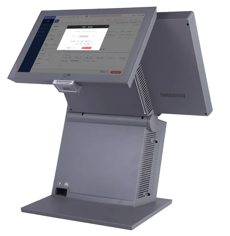 Multifunction Pos 15 Inch All In One Pos Terminal With Printer Dual Screen Touch Point Of Sale