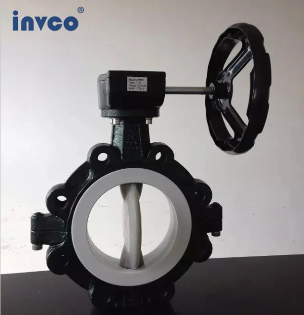 INVCO DN40-DN400 lug type butterfly valve with handle ,butterfly valve for oil and gas