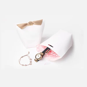 cardboard kraft packaging with ribbon custom logo supplies paper gift wrap box for watch jewelry