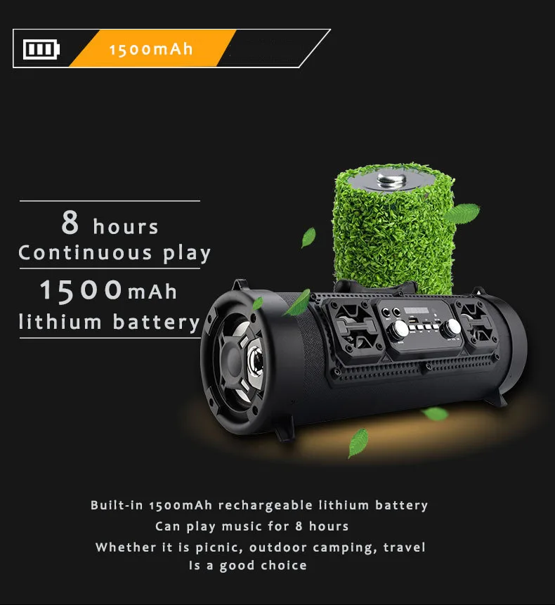 Hifi Portable wireless Speaker FM Radio Move KTV 3D Sound system Sound bar sub woofer portable column FM radio speaker - ANKUX.COM