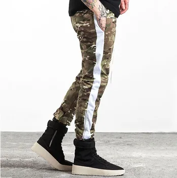 camo joggers with stripe