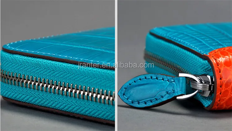 crocodile skin lady zipper wallet genuine leather wallet women_23