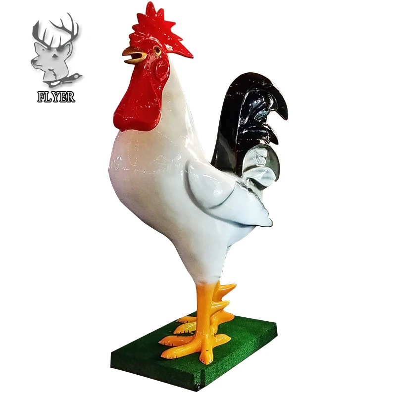 Large outdoor fiberglass rooster statue for sale