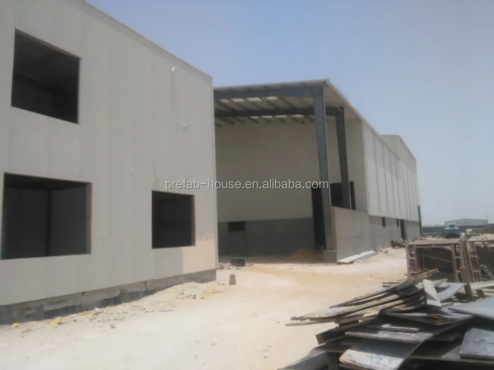 pre-fab steel structure for warehouse&2-level shop buildings Ethiopia Djibouti port