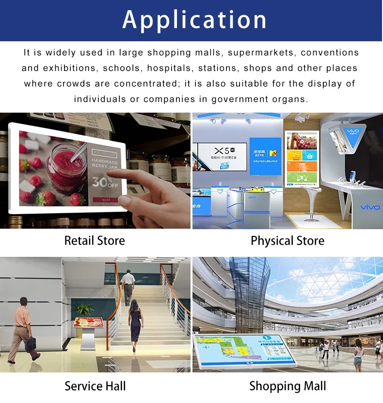 Small wall mount lcd 10 point capacitive touch screen monitor with factory price