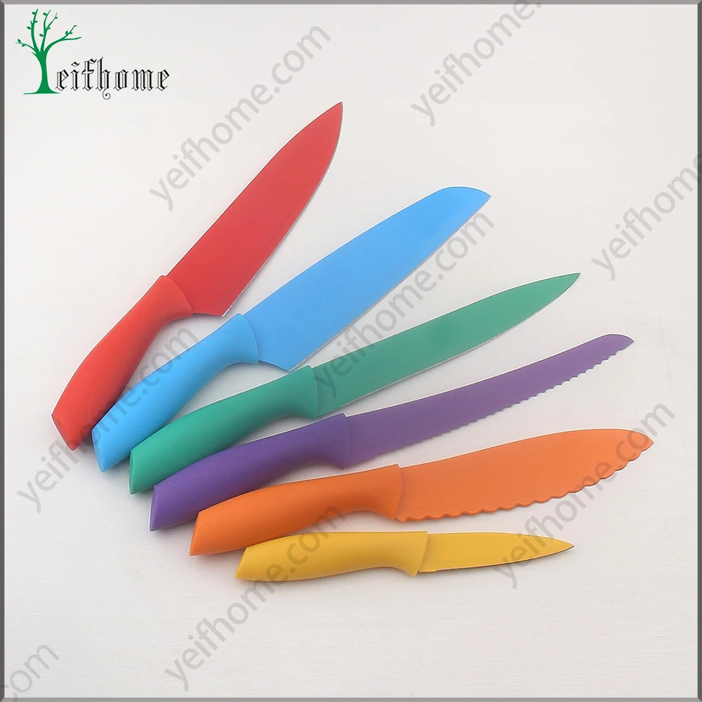 Best quality promotional non stick color knife price high