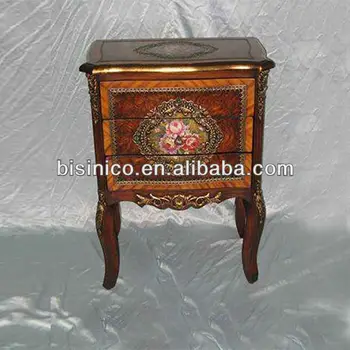 Colorful Painted Furniture European Antique Style Curio Cabinet