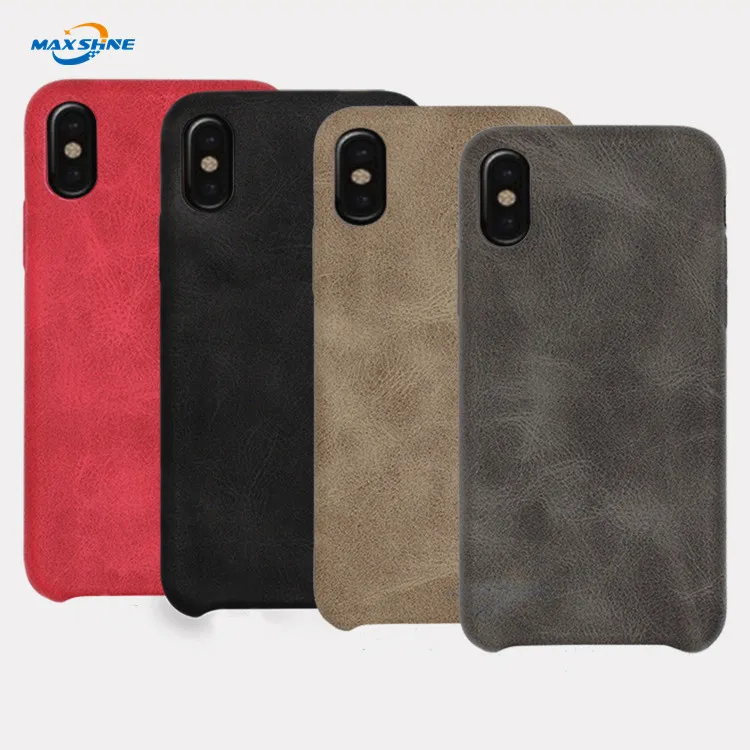 Maxshine Custom Pu Leather Shockproof Phone Back Cover Case For Iphone X Xr Xs Max