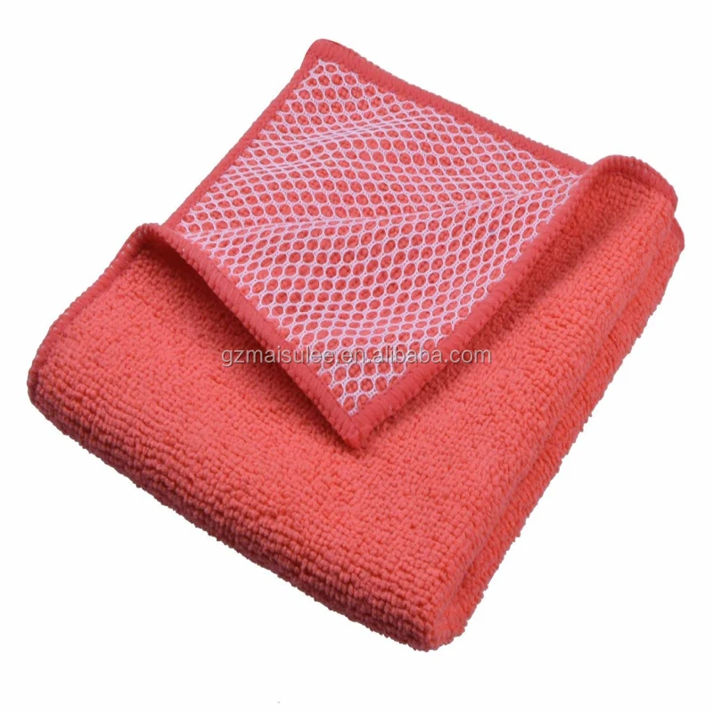 Scrubbing Dish Cloths Microfiber 12 X 12 Inch Kitchen Towel With Poly