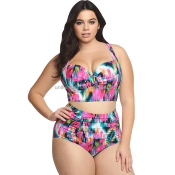 women's plus size high waisted swimwear