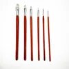 high quality box packing 6 pcs wood handle synthetic artist paint brushes