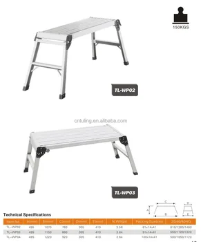 Aluminium Folding Step Bench Working Platform Durable Stable Tl