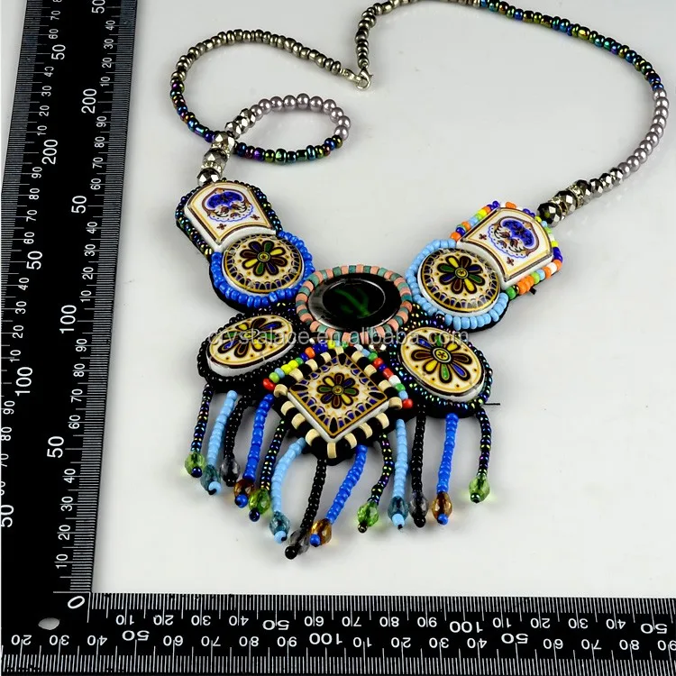 Cheap Fashion Lady Alloy Resin Fancy Bohemian Beads/collar Large Pendant for summer dresses