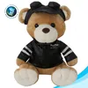CE Standard custom cute stuffed soft plush aviator pilot teddy bear fashion soft toy uniform plush bear