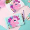 Unique unicorn design paper Fluffy Short Faux Fur journal for girls