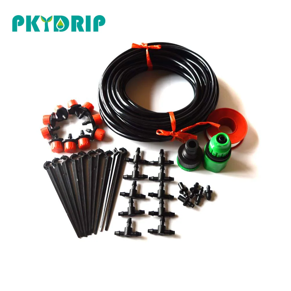 Diy Garden Watering Irrigation System Watering Kit with 10m/32ft PVC Hose 10pcs Misting Dripper for drip irrigation