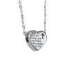 Bible Religious Heart Stainless Steel Necklace with GOD all things are possible Matthew