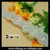 Beautiful wedding cake crystal rhinestone beaded lace for dresses pearl net embroidery gold metallic garment decoration trim