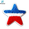 Custom iron on embroidered star shaped towel chenille patches for clothing