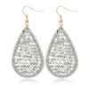 fashion design silver plated cut seed glass beads ear hoop dangle earrings
