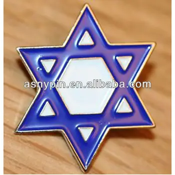 Star Of David Jewish Metal Lapel Hat Pin Or Tie Tack With Pinback, 3/4 Inch