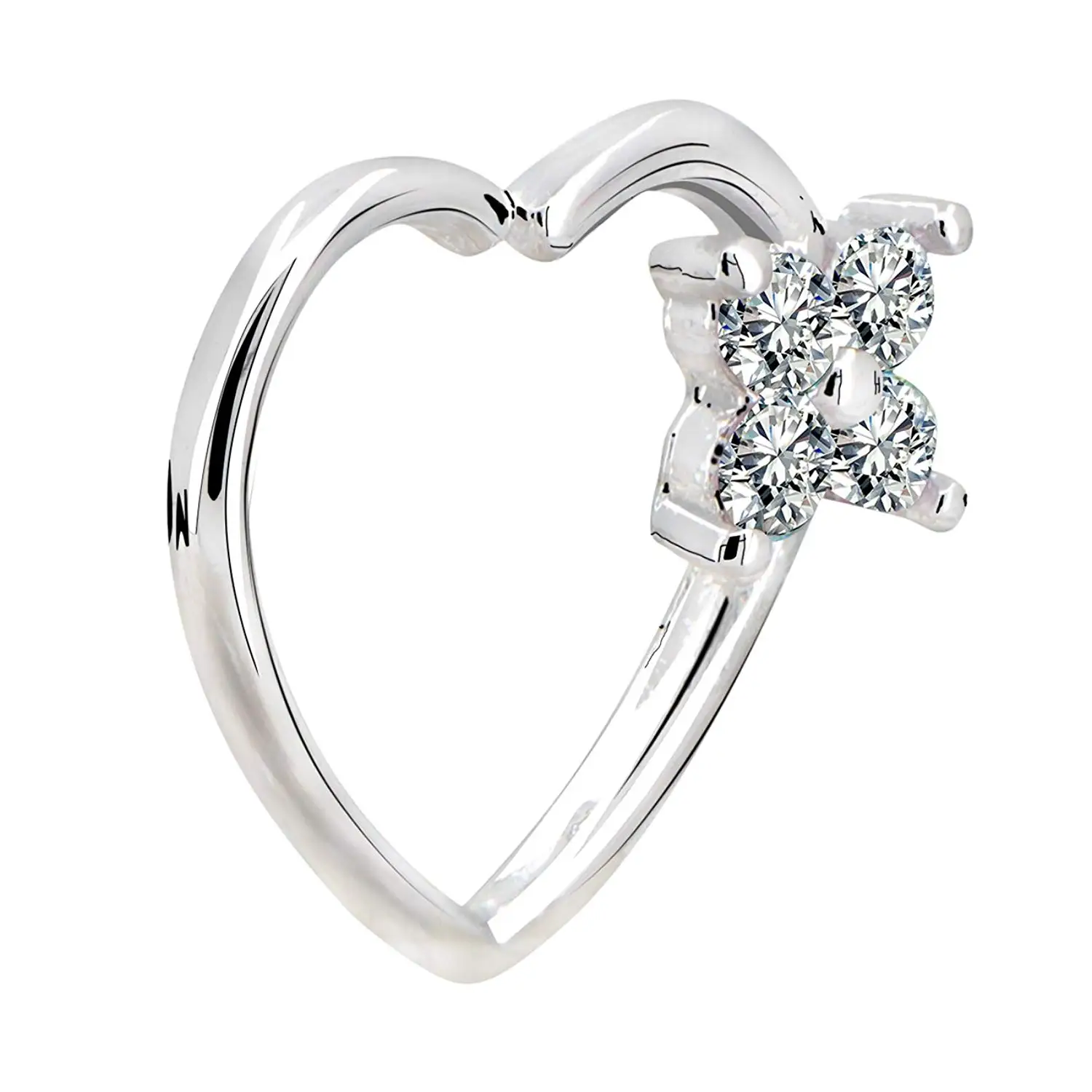 16 Gauge Tragus Jewelry Find Deals On Get Quotations Oufer 16gauge Flower Cz Heart Left Closure Daith Cartilage Tragus Earrings Body Piercing Jewelry