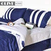 Factory supply 100% Cotton Comforter Bed Cover Sets luxury silk striped sheets bedding set for sale