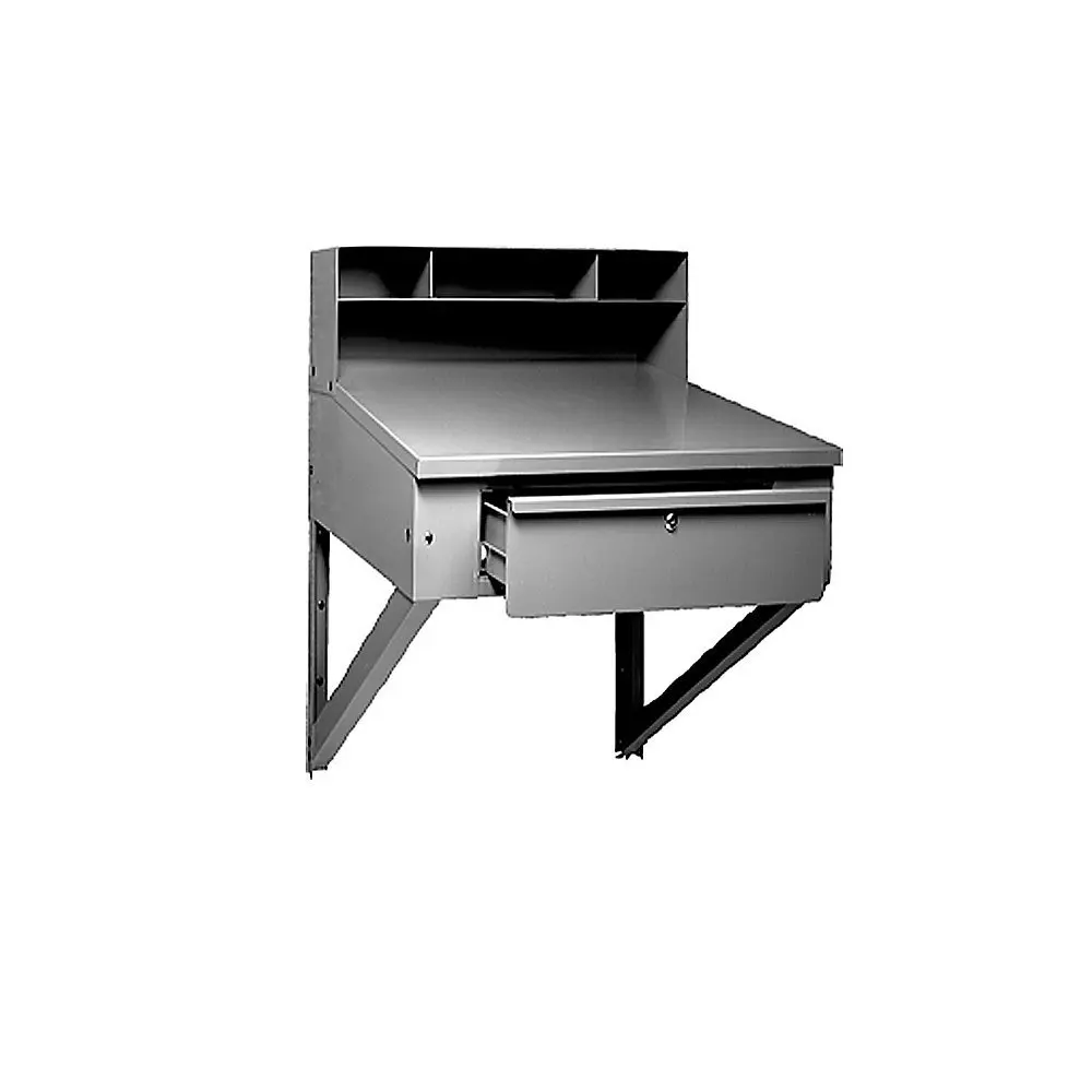 Tennsco Wall-Hung Shop Desks - 34.5"Wx29"Dx33.75"H - Gray