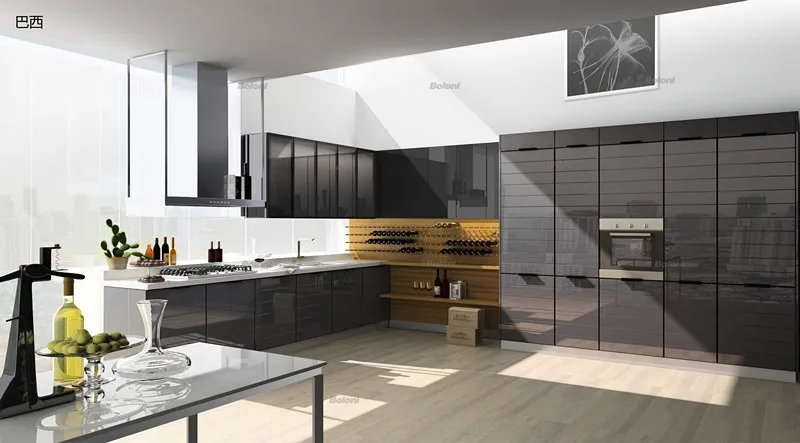 European Style Colored Glass Doors Kitchen Cabinet - Buy Kitchen