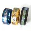 2017 Wholesale Fashion Jewelry Different Color Options Silver Gold Celtic Dragon Inlay Tungsten Rings
