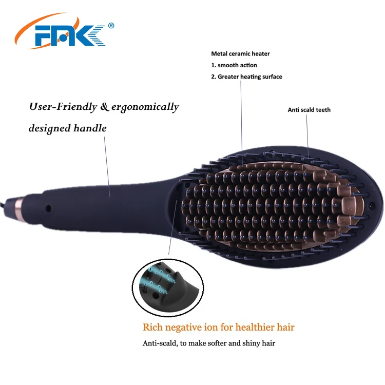 hair straightener brush action